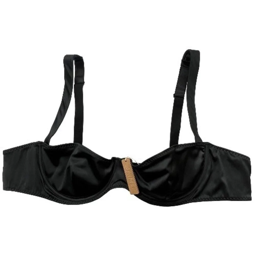 SKIMS Woven‎ Shine Underwire Bra 44C Onyx - Picture 2 of 12